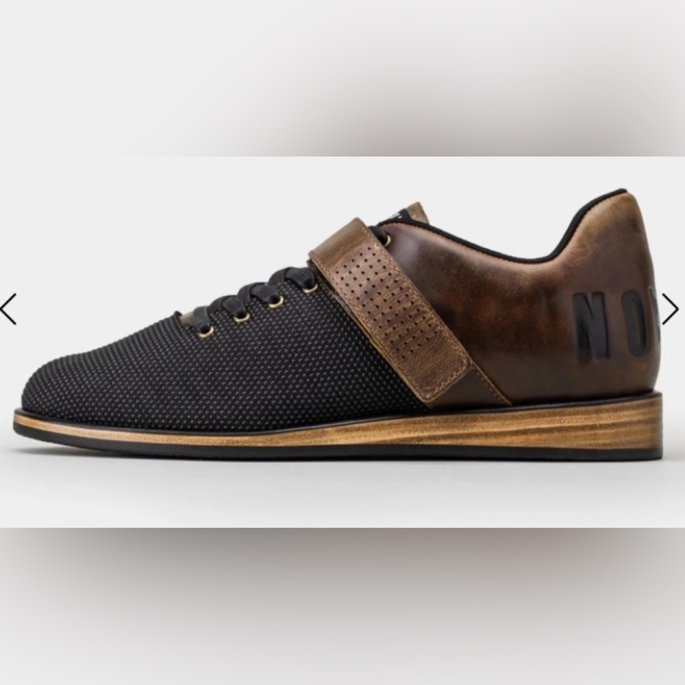 NOBULL lifter shoes NWT NEW black brown coffee leather sz 5 woman 3.5 3 1/2 men